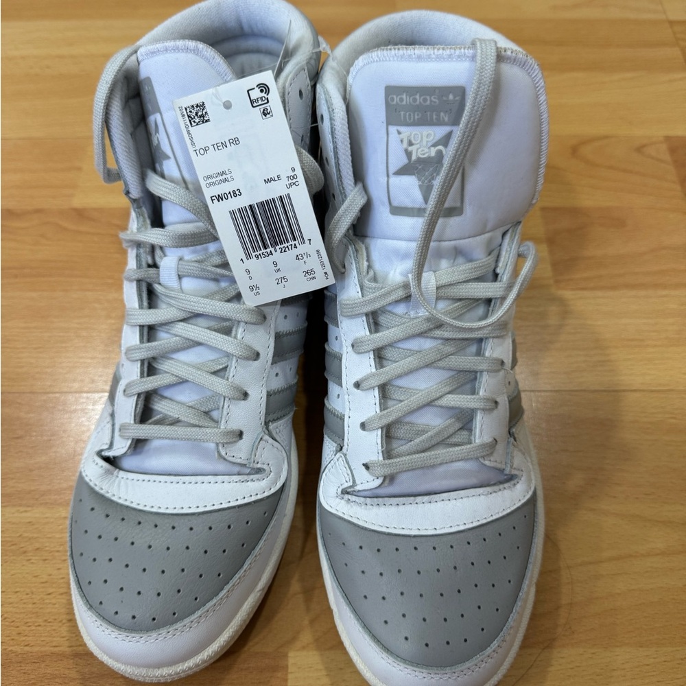 Adidas Top Ten Gray and White Sneakers